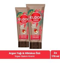 Elidor Doğanın Enerjisi Argan Yağı-Hibiskus Onarıcı Tüm Saçlar İçin Saç Kremi Durulanmayan Saç Kremi 2x170 ml