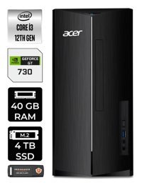 Acer Aspire DT.BHUEM.004 Harici GeForce GT 730 4 GB Intel Core i3 12100 40 GB Ram 4 TB SSD Tower Windows 11 Home Masaüstü Bilgisayar + PER4 BELLEK