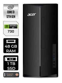 Acer Aspire DT.BHUEM.004 Harici GeForce GT 730 4 GB Intel Core i3 12100 48 GB Ram 1 TB SSD Tower Windows 11 Home Masaüstü Bilgisayar + PER4 BELLEK