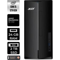 Acer Aspire TC1760 DTBHUEM005P424 Harici Radeon RX 550 Intel Core i5 12400 24 GB Ram 2 TB SSD Tower Windows 11 Pro Masaüstü Bilgisayar + PER4 BELLEK