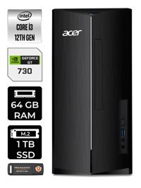 Acer Aspire DT.BHUEM.004 Harici GeForce GT 730 4 GB Intel Core i3 12100 64 GB Ram 1 TB SSD Tower FreeDos Masaüstü Bilgisayar + PER4 BELLEK