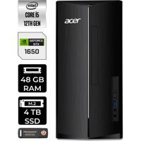 Acer Aspire TC1760 DTBHUEM005P345 Harici GeForce GTX 1650 Intel Core i5 12400 48 GB Ram 4 TB SSD Tower FreeDos Masaüstü Bilgisayar + PER4 BELLEK