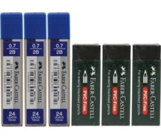 Faber-Castell 0.7 mm Kalem Ucu + 3 Boy Silgi