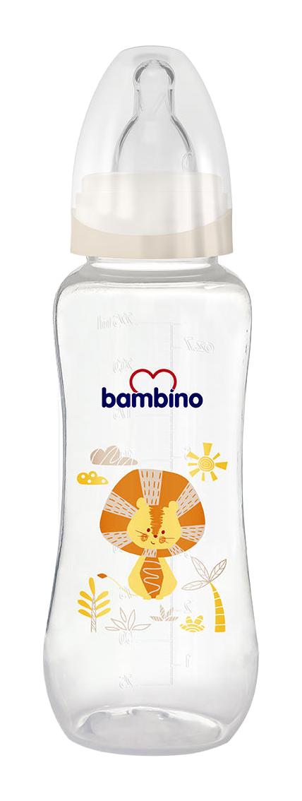 Bambino B027 Polipropilen Yavaş Akışlı 0-6 Ay Desenli Şeffaf Damaklı Biberon Seti 250 ml