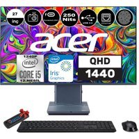 Acer Aspire S27-1755 WHDQBKDEM009 Dahili Iris Xe Graphics Intel Core i5 1240P 64 GB Ram 2 TB SSD 27 inç WQHD Windows 11 Home All In One Bilgisayar + Zetta Flash Bellek