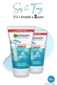 Garnier 3'ü 1 Arada Siyah Nokta Karşıtı Jel Şişe Yüz Peelingi 2x150 ml