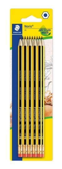 Staedtler Noris 10'lu Silgili Altıgen Siyah HB Kurşun Kalem Seti