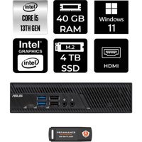 Asus PB63 PB63P390 Dahili Intel UHD Graphics 730 Intel Core i5 13400 40 GB 4 TB Windows 11 Home Mini Pc + Per4 USB Flash Bellek