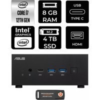 Asus ExpertCenter PN64-P1305 Dahili Intel Iris Xe Graphics Intel Core i7 12700H 8 GB 4 TB FreeDos Mini Pc + Per4 USB Flash Bellek