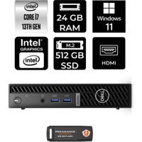 Dell Optiplex 7010MFF N018O7010MFFP372 Dahili Intel UHD Graphics 770 Intel Core i7 13700T 24 GB 512 GB Windows 11 Home Mini Pc + Per4 USB Flash Bellek