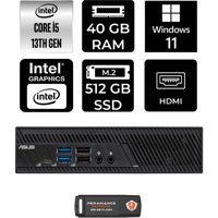 Asus PB63 PB63P437 Dahili Intel UHD Graphics 730 Intel Core i5 13400 40 GB 512 GB Windows 11 Pro Mini Pc + Per4 USB Flash Bellek