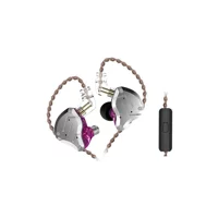 Kz Zs10 Pro 10 Silikonlu Mikrofonlu Örgülü 3.5 Mm Jak Kablolu Kulaklık Mor