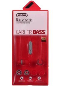 Karler Kr-204 Silikonlu Mikrofonlu 3.5 Mm Jak Kablolu Kulaklık Kırmızı