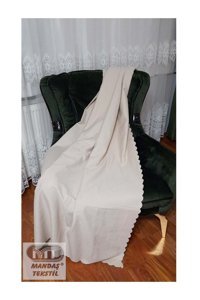 Mandaş Polyester Süngersiz Düz Bej Tekli Koltuk Örtüsü 170x210 cm