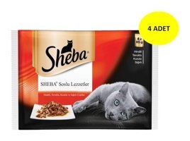 Sheba Karışık Parça Etli Yaş Kedi Maması 4x85 gr