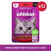 Whiskas Sığır Parça Etli Yaş Kedi Maması 12x85 gr