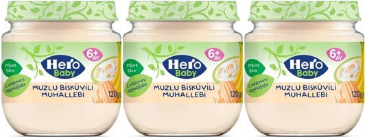 Hero Baby Laktozsuz Tahılsız Glutensiz Organik Muzlu Probiyotikli Kavanoz Maması 3x120 gr