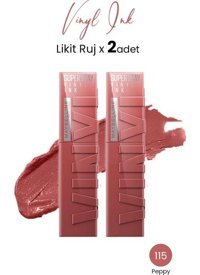 Maybelline New York Super Stay Vınyl Ink 115 Peppy Parlak Likit Fırçalı Ruj