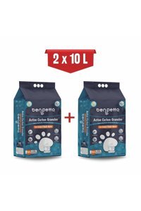 Benpetto Active Carbon Granules Topaklanan İnce Taneli Aktif Karbonlu Bentonit Kedi Kumu 2x10 lt