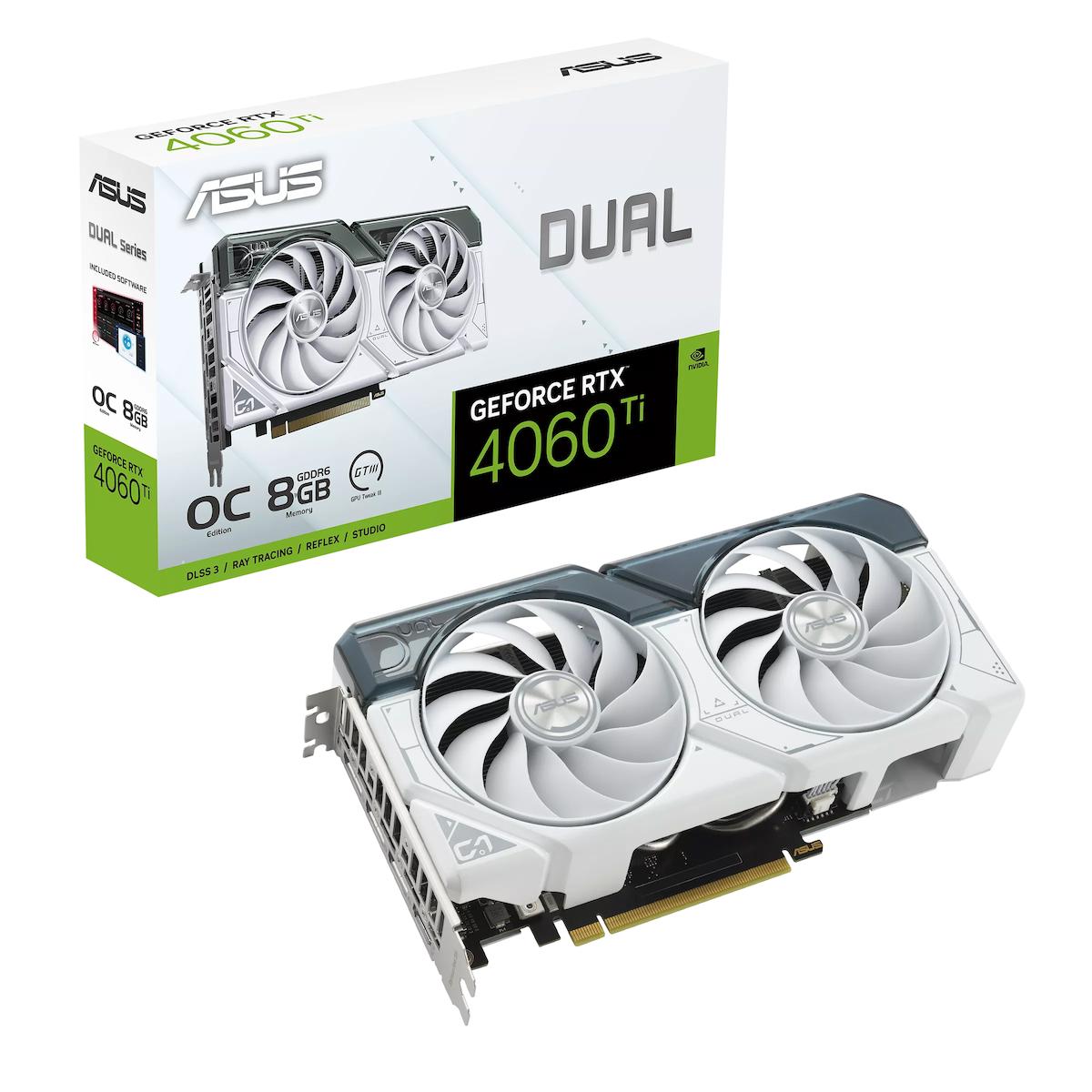 Asus Dual RTX 4060 Tİ OC WHITE 8 GB GDDR6 PCI-Express 4.0 DirectX 12 Ultimate 2 Fanlı 128 Bit Masaüstü NVIDIA Ekran Kartı