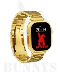 Bunnys Watch 8 Ultra Android GPS 49 mm Silikon Kordon Oval Unisex Akıllı Saat Altın