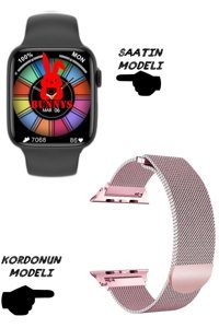 Bunnys Watch 8 Android GPS 45 mm Silikon Kordon Kare Unisex Akıllı Saat Gri