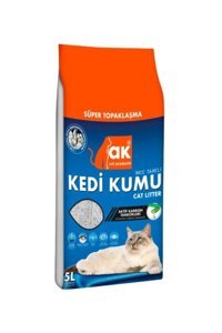 Ak Fresh Kokulu Topaklanan İnce Taneli Aktif Karbonlu Bentonit Kedi Kumu 5 lt