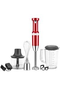 Kitchenaid 1000 ml Plastik Hazneli Turbolu 3'lü Mini El Blender Kırmızı