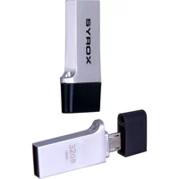 Syrox SYX-OTG Mini Çift Taraflı USB 2.0 Micro Usb 32 GB Flash Bellek Gümüş