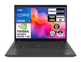 Lenovo Thinkpad T14 Gen 4 21HD00Q9TX004 Harici GeForce MX 550 Intel Core i7 1360P 16 GB Ram 4 TB SSD 14 inç WUXGA FreeDos Oyuncu Laptop