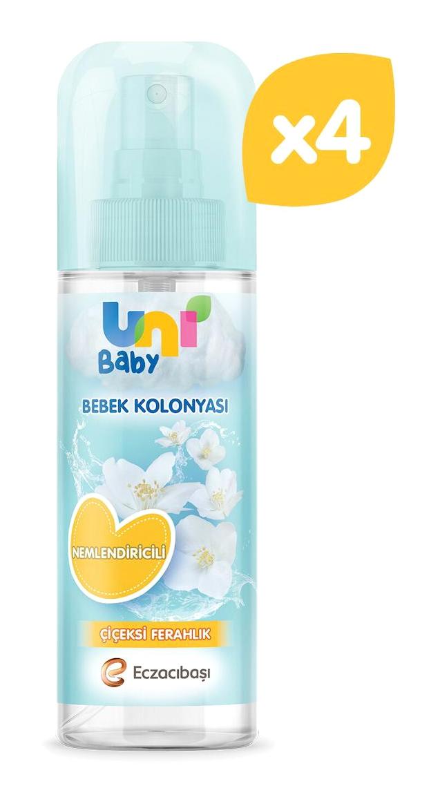 Uni Baby Çiçeksi Kokular Sprey Bebek Kolonyası 4x150 ml