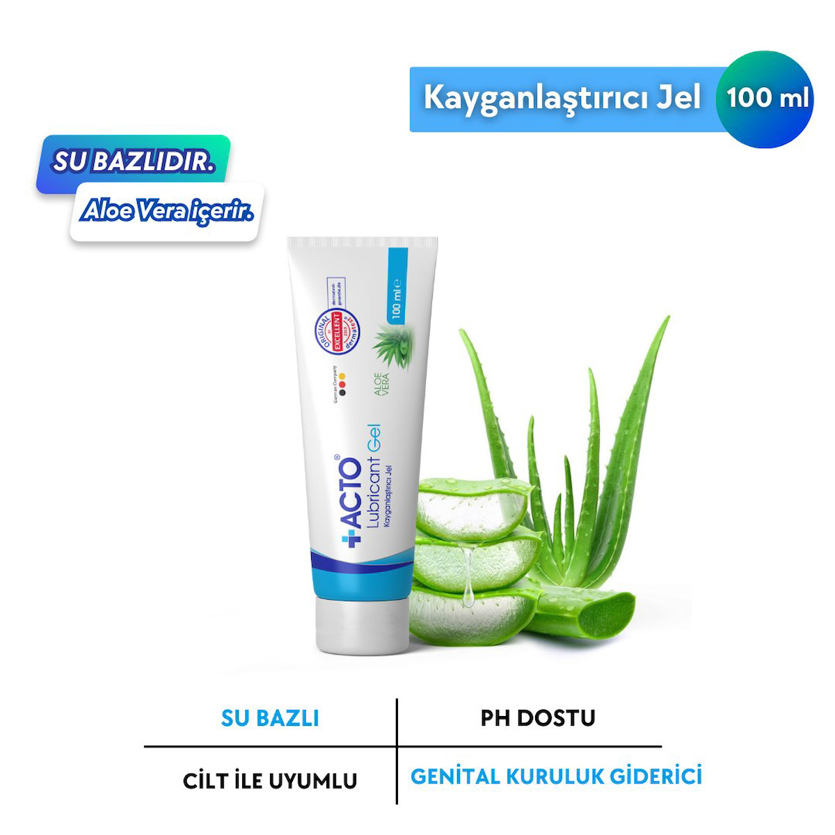 Acto Lubricant Doğal Su Bazlı Kayganlaştırıcı Jel 100 ml