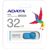 Adata C008 Classic USB 2.0 Usb Type-A 32 GB Flash Bellek Beyaz Mavi