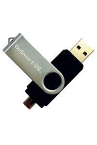 Go Smart Çift Taraflı USB 2.0 Micro Usb 128 GB Flash Bellek Siyah