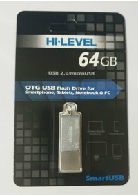 Hi-Level HLV-USB20 Mini Çift Taraflı USB 2.0 Usb Type-A 64 GB Flash Bellek Siyah