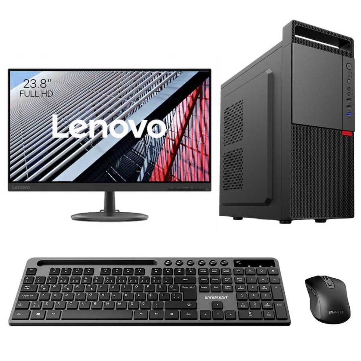 Lenovo TX5237 Dahili Intel UHD Graphics 630 Intel Core i5 9400 16 GB Ram DDR4 256 GB SSD Tower FreeDos 23.8 inç Monitörlü Masaüstü Bilgisayar