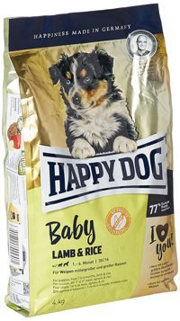 Happy Dog Baby Kuzu Etli-Pirinç Tüm Irklar Yavru Köpek Maması 4 kg