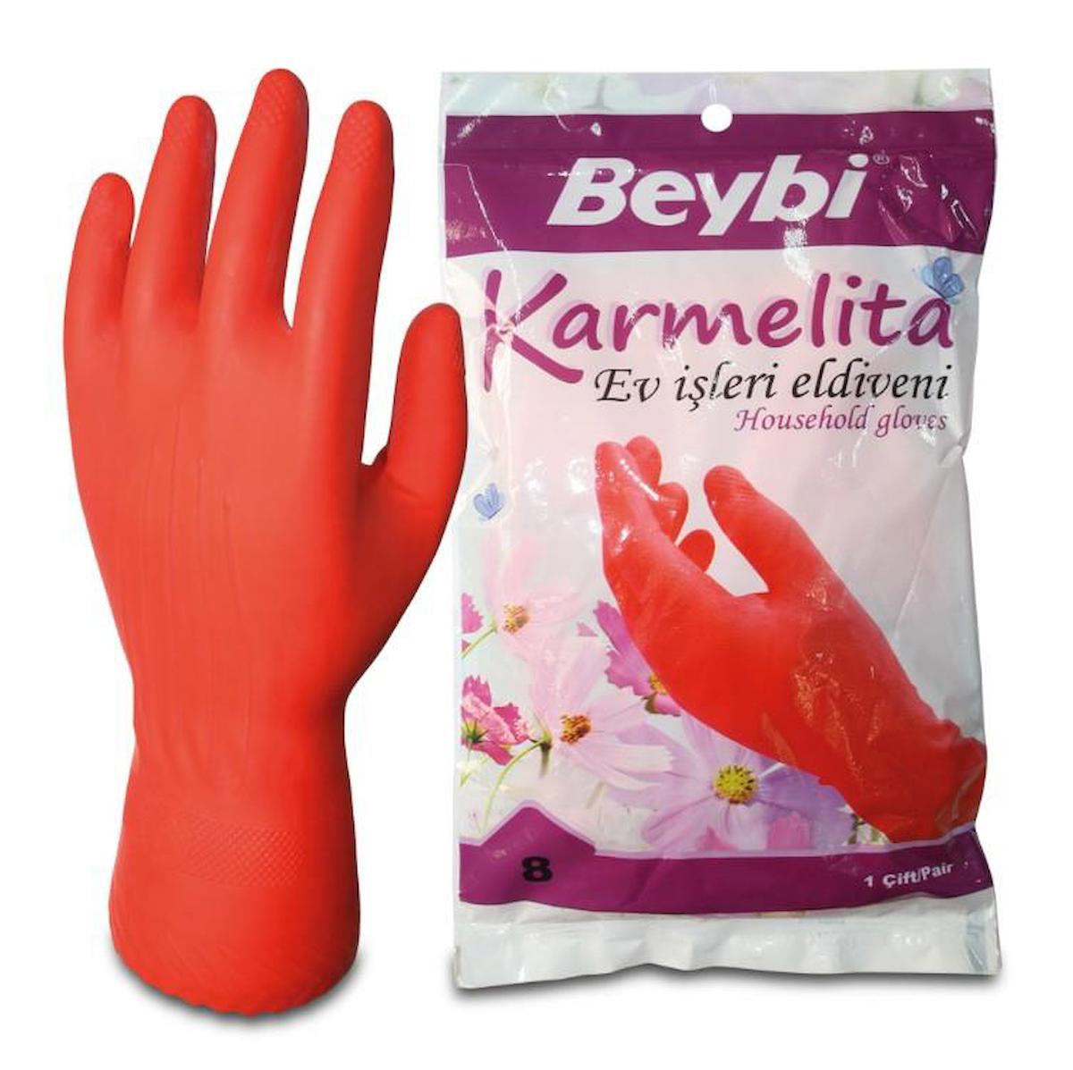 Beybi Karmelita Kırmızı Medium Bulaşık Temizlik Eldiveni