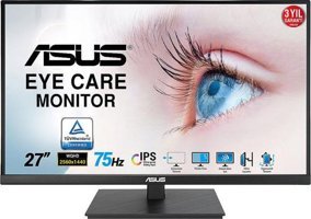 Asus VA27AQSB 75 Hz 1 ms 27 inç WQHD Flat Dokunmatik IPS Hoparlörlü HDMI Freesync 2560x1440 px LED Monitör