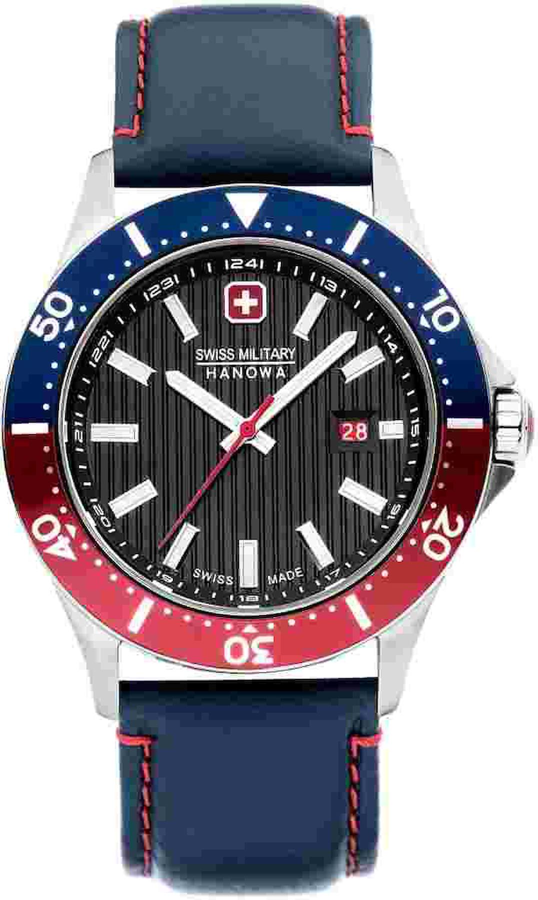 Swiss Military SMWGB2100608 Takvimli 44 mm Lacivert Deri Kordon Analog Kol Saati