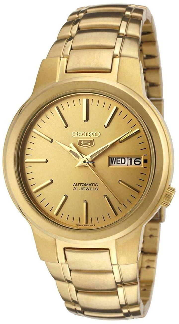 Seiko SNKA10K Takvimli 43 mm Altın Çelik Kordon Analog Kol Saati