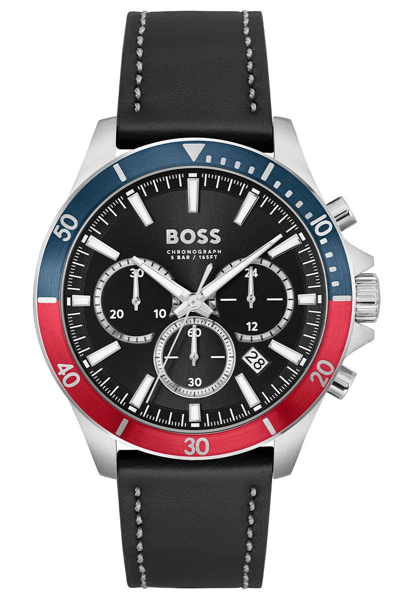 Boss Watches HB1514099 Takvimli 45 mm Siyah Deri Kordon Analog Erkek Kol Saati