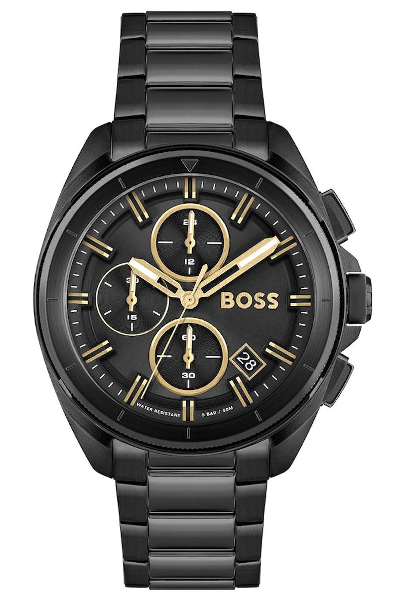 Hugo Boss HB1513950 Pusulalı Takvimli 44 mm Siyah Çelik Kordon Analog Erkek Kol Saati