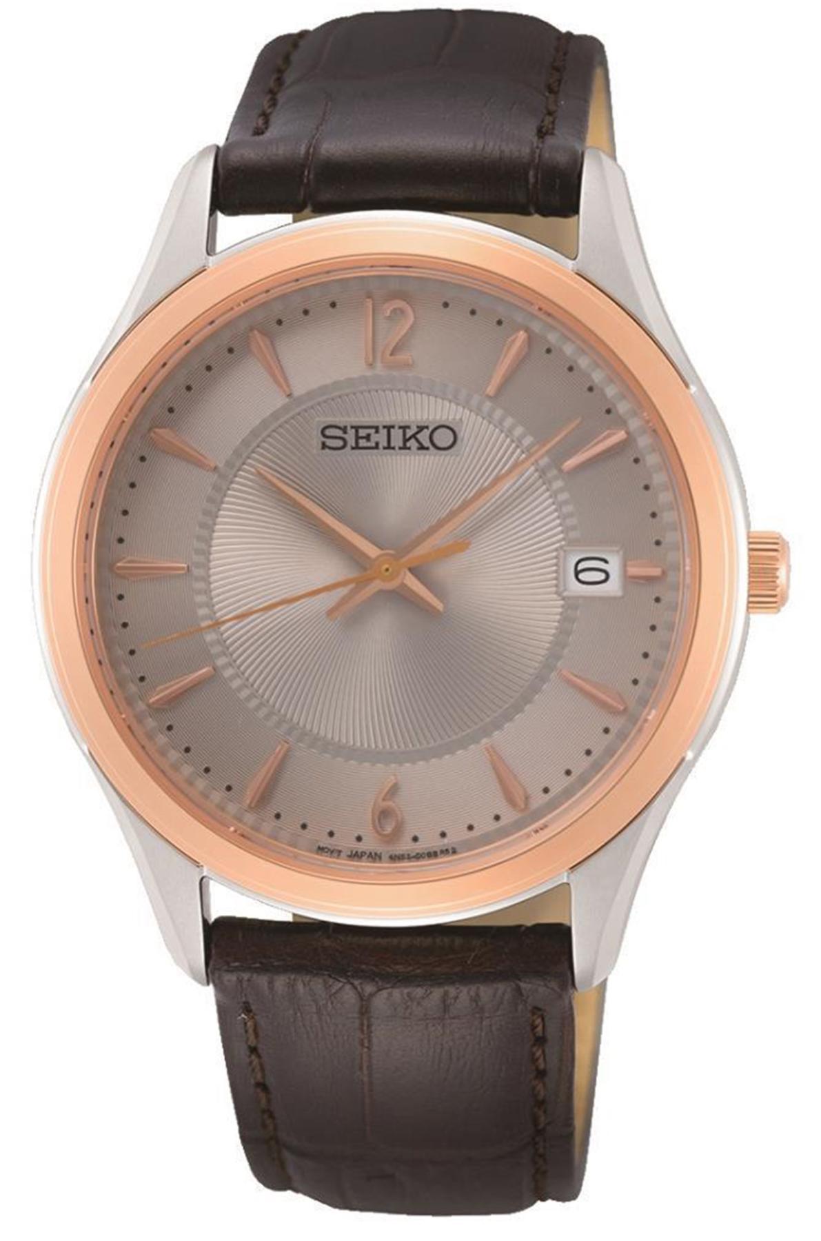 Seiko SUR422P Takvimli 39 mm Kahverengi Deri Kordon Analog Erkek Kol Saati