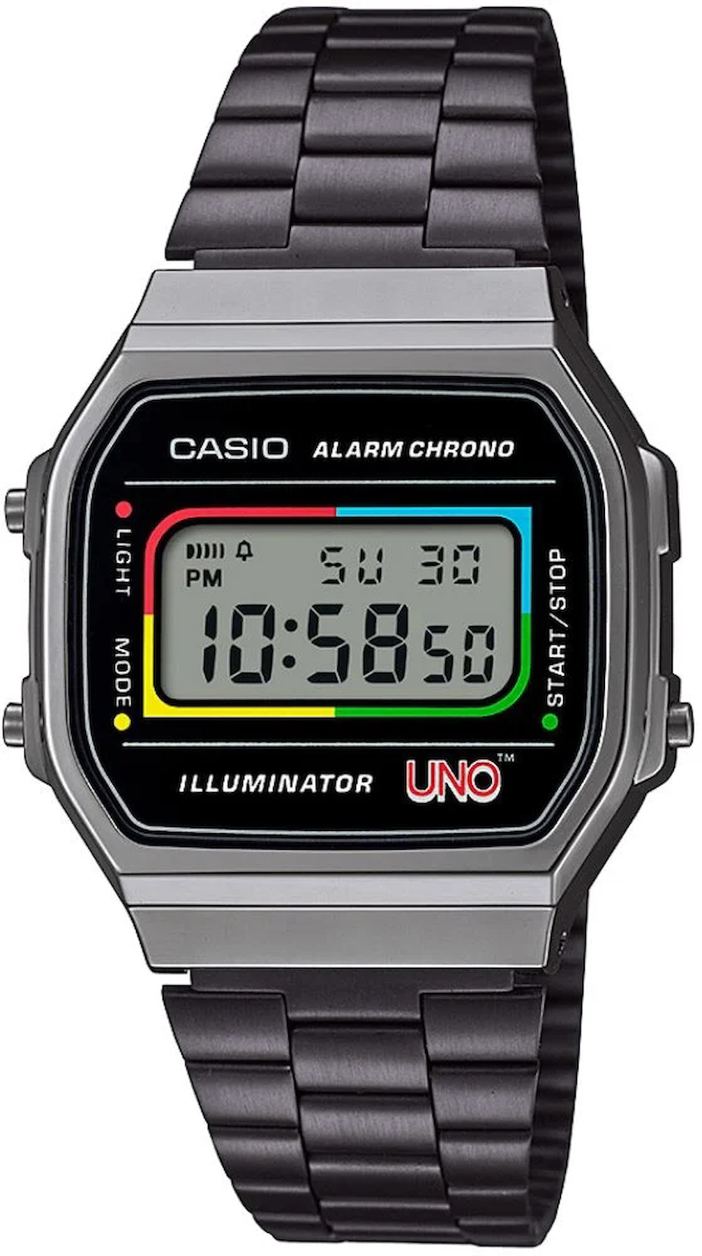 Casio A168WEUC-1ADR Takvimli 36 mm Siyah Çelik Kordon Analog Kol Saati