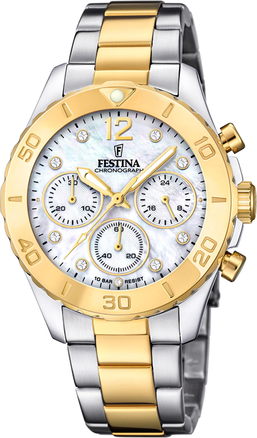 Festina F20604-1 Takvimli 39 mm Altın-Çelik Kordon Analog Kol Saati