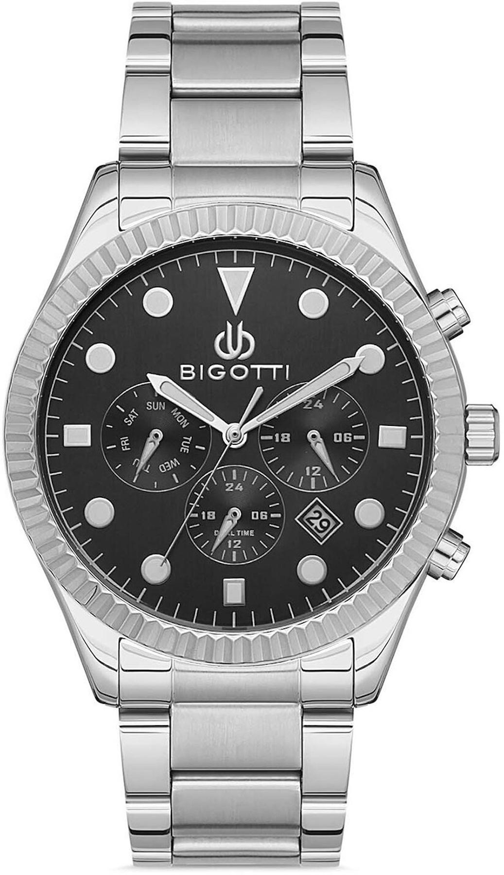 Bigotti BG.1.10280.1 Takvimli 44 mm Çelik Kordon Analog Kol Saati