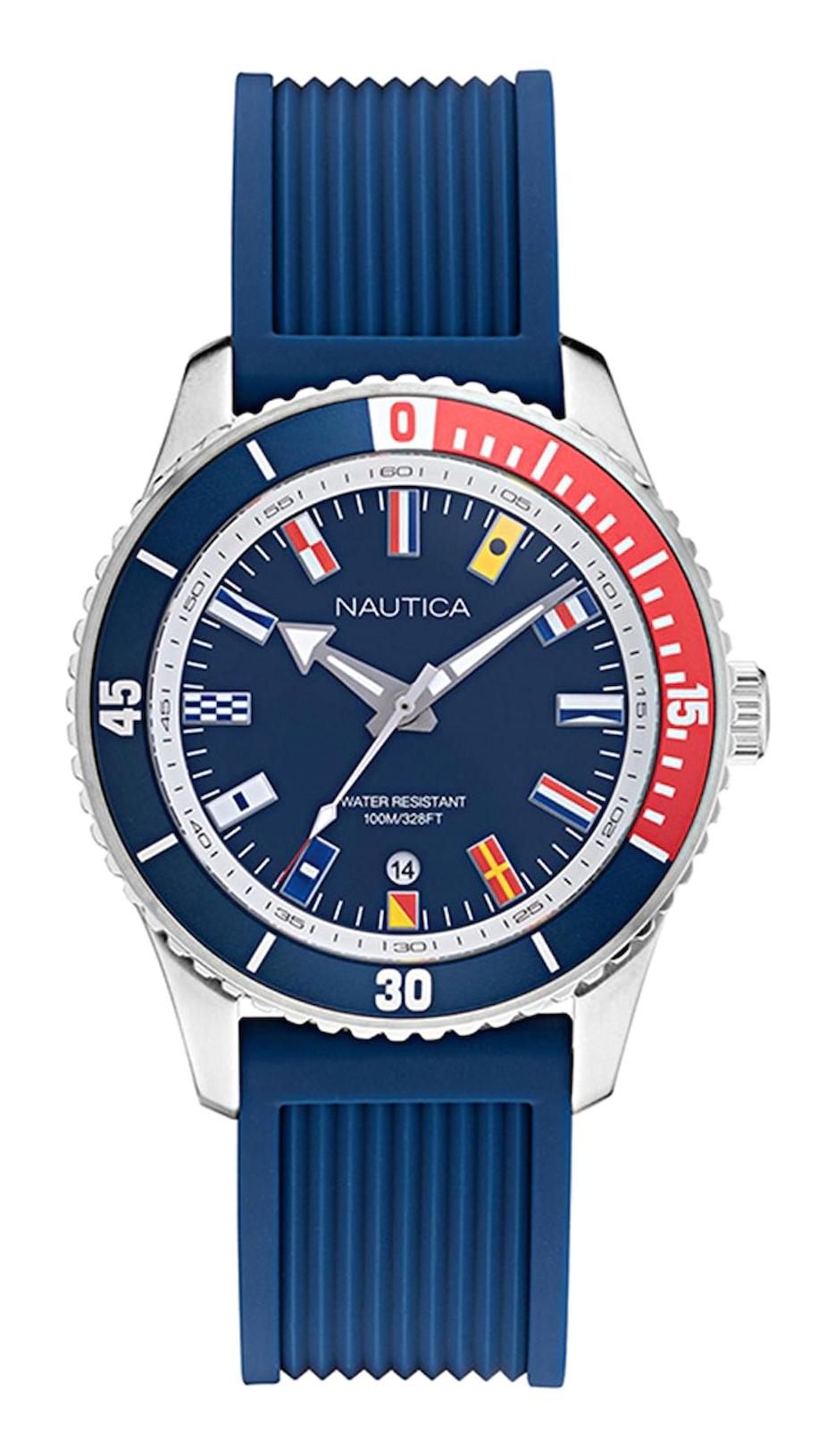 Nautica NAPPBS020 Takvimli 44 mm Lacivert Silikon Kordon Analog Erkek Kol Saati