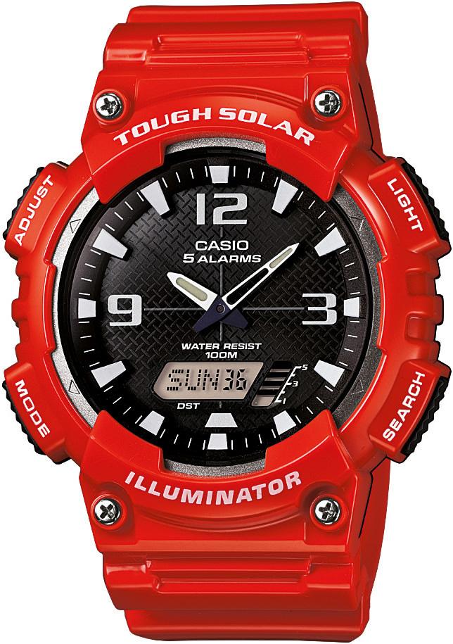 Casio AQ-S810WC-4A Takvimli 46.6 mm Kırmızı Silikon Kordon Analog Kol Saati