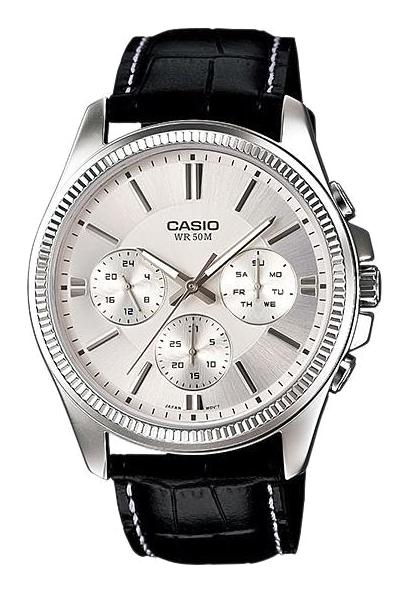 Casio MTP-1375L-7AVDF Takvimli 42 mm Siyah Deri Kordon Analog Kol Saati